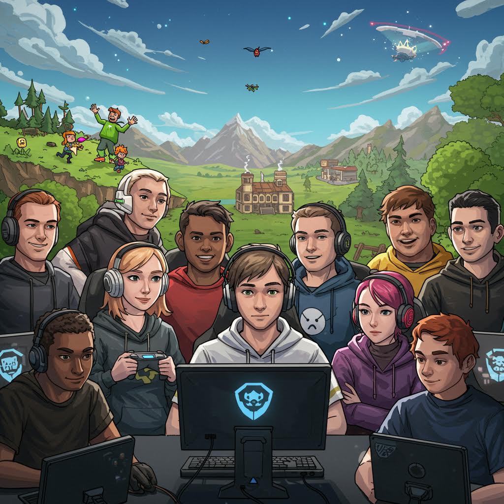 어두운 회의실에서 양쪽에 앉은 사람들이 테이블을 사이에 두고 마주보고 있는 장면. 위쪽에는 청록색 빛의 디지털 네트워크 연결선이 떠 있어 데이터 흐름을 시각화하고 있다.