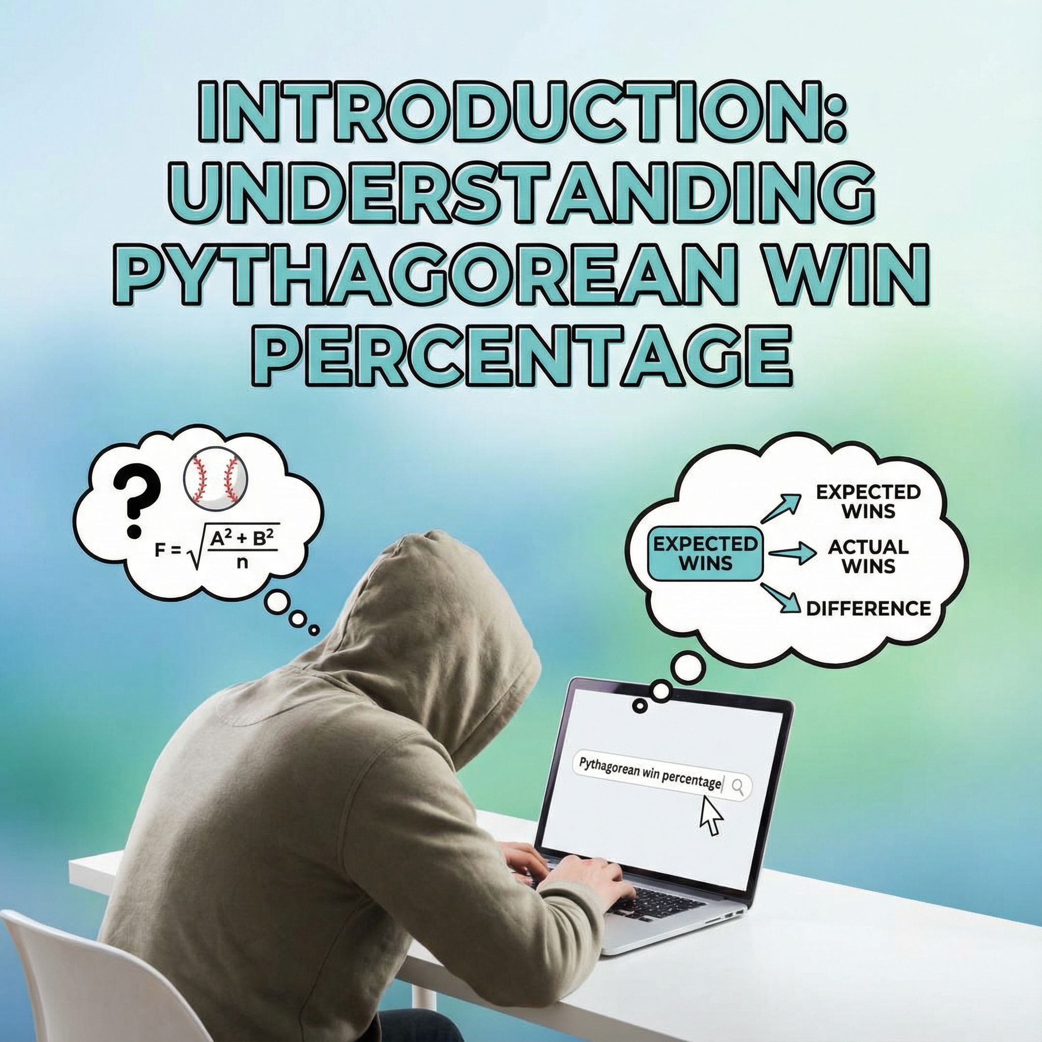 밝은 스튜디오 조명 아래 미니멀 배경, 노트북에 문구를 입력하는 인물과 질문 말풍선이 있는 인포그래픽