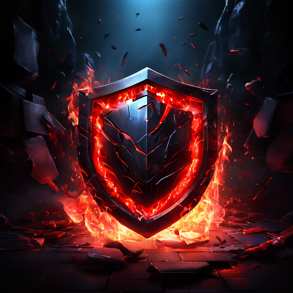 외부의 불법 자금이 침투하여 디지털 보안 시스템이 붕괴되는 것을 보여주는 이미지.