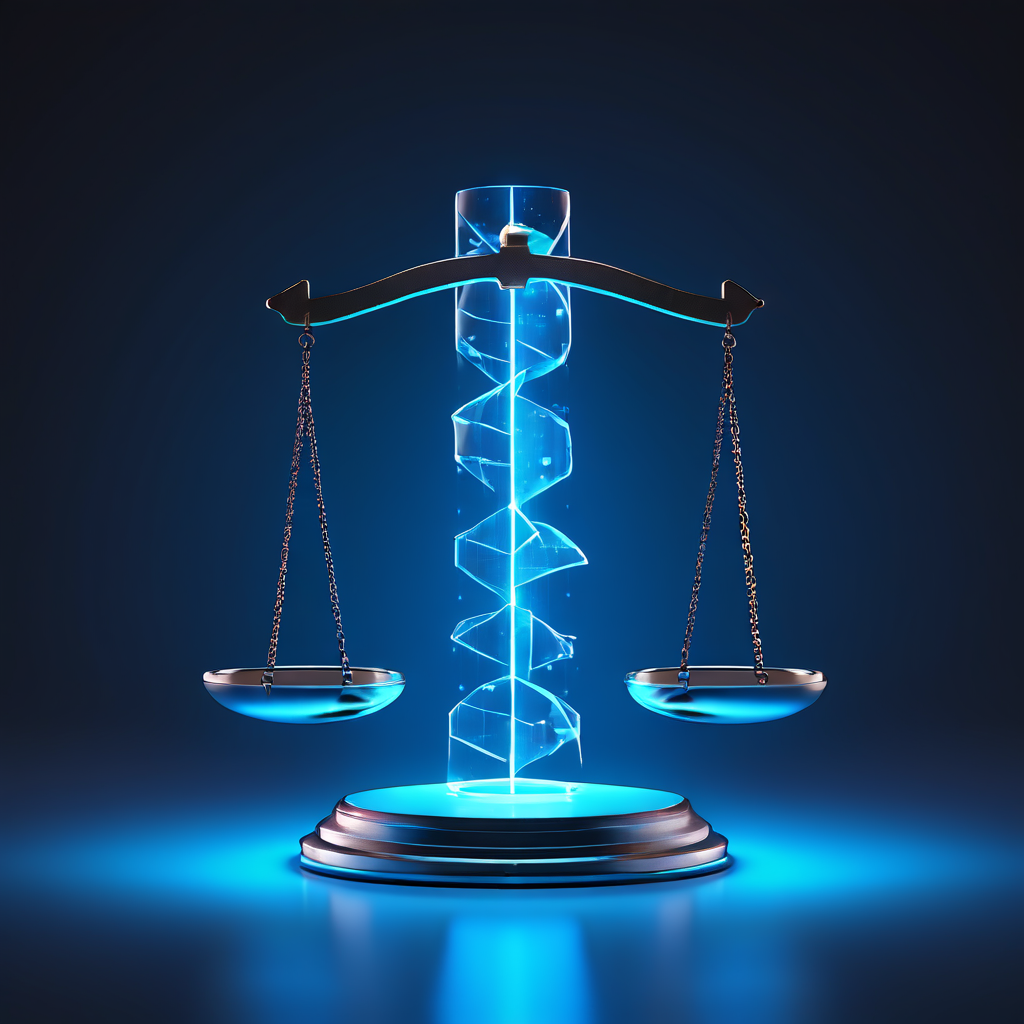 저울 위 견고한 데이터베이스와 금이 간 데이터베이스를 통해 신뢰성과 한계를 비교 분석하는 이미지.