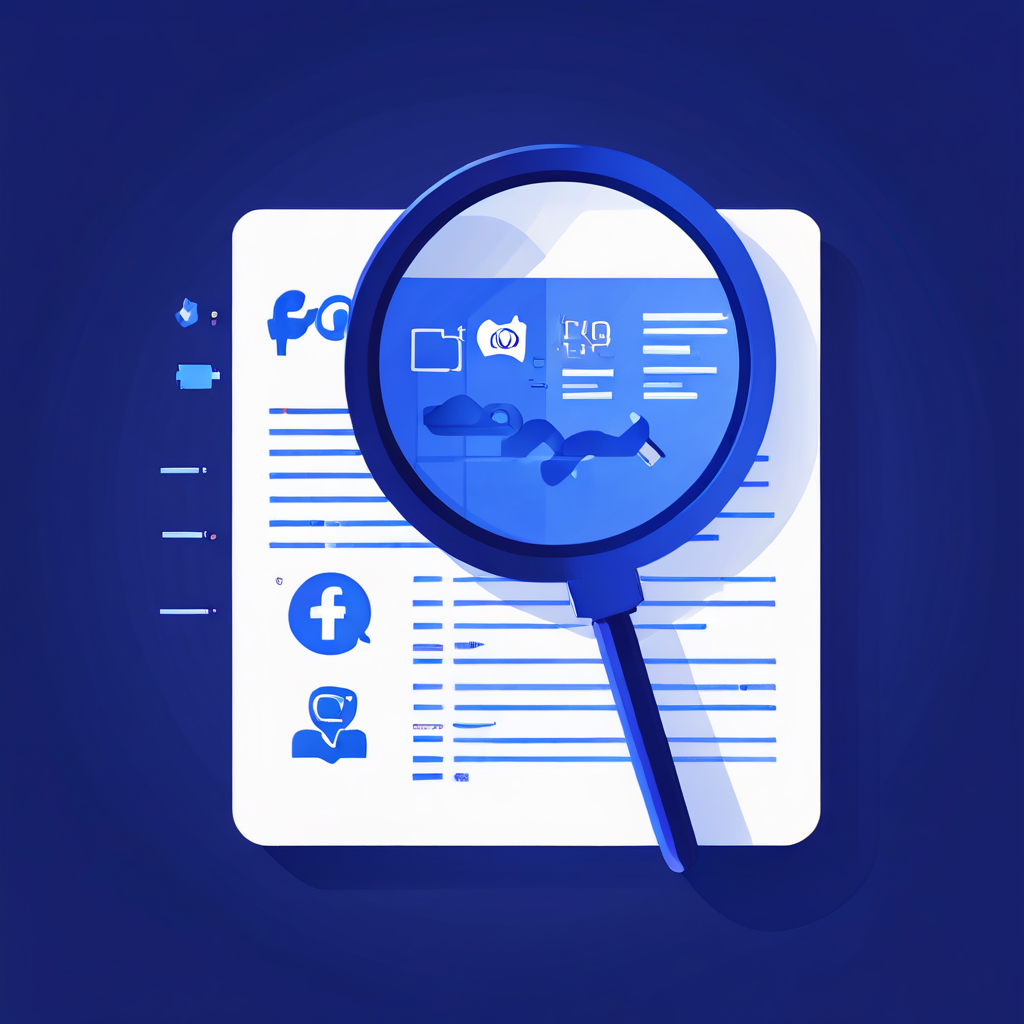 돋보기로 체크리스트 항목을 살펴보며 가짜 SNS 사칭 계정을 구별하는 주요 확인 사항들을 설명하는 사이버 보안 개념 이미지.