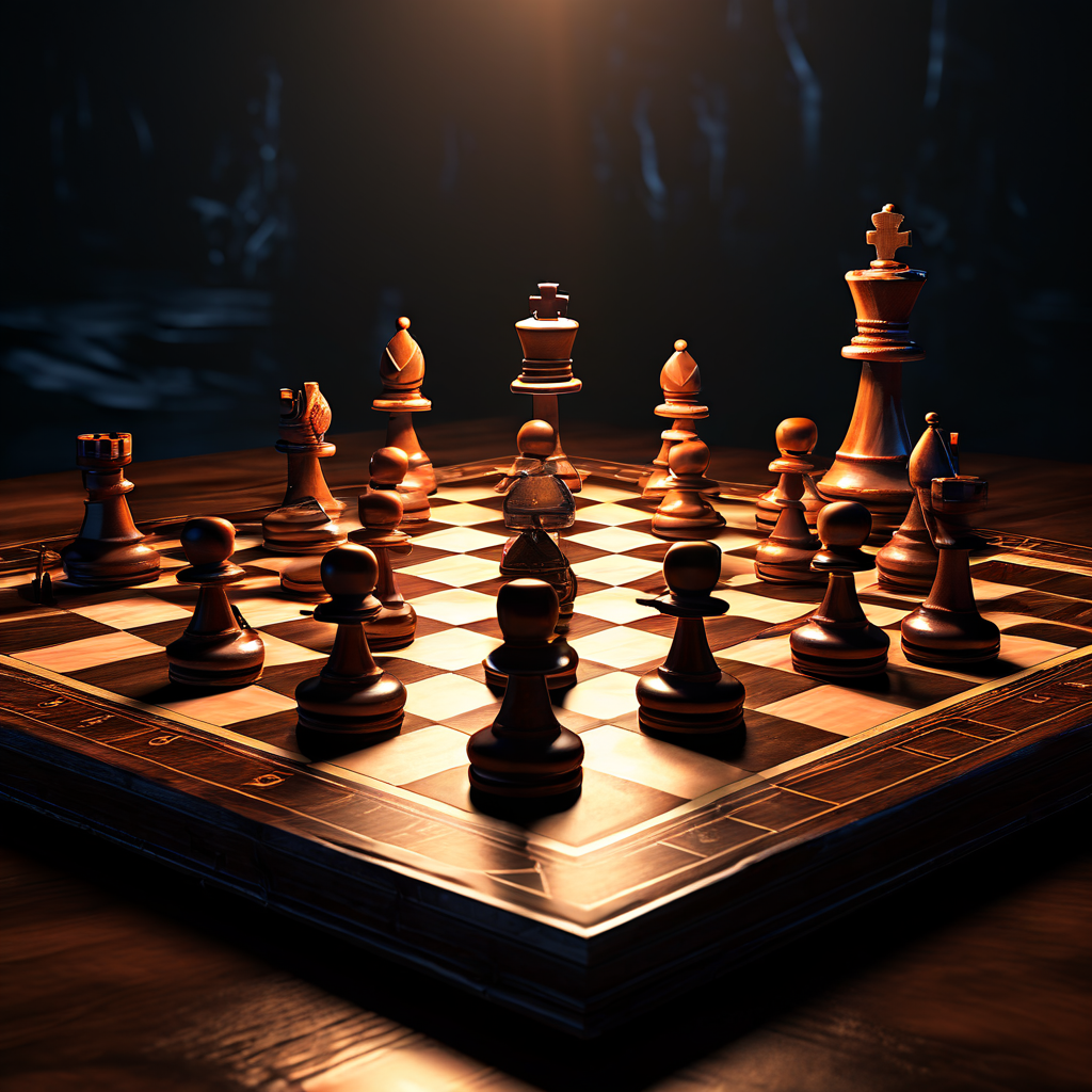 체스판 위에서 첫 수를 두자 말이 사라지는 모습은, 숨겨진 시스템의 규칙을 모를 때 잘못된 결정이 어떻게 예측 불가능한 실패로 이어지는지를 상징적으로 보여주는 그림입니다.