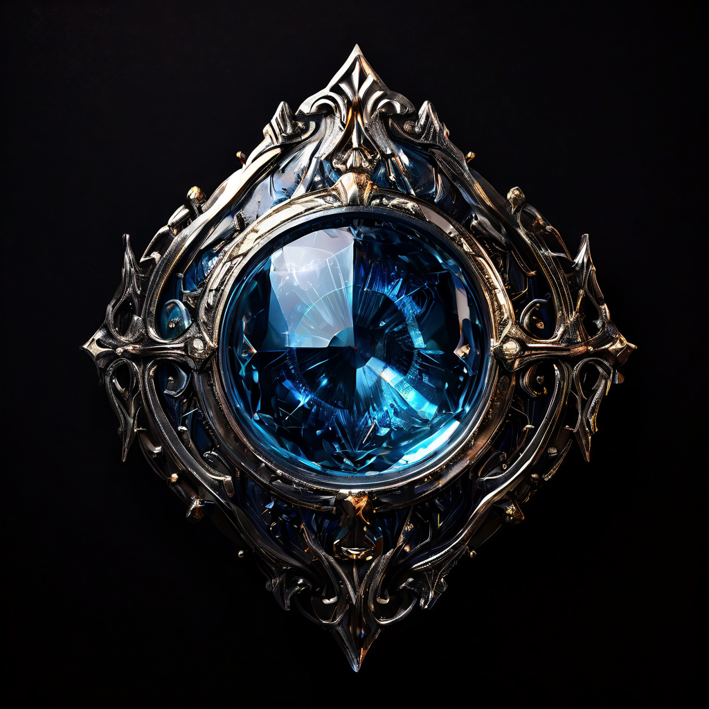 크리스탈 방패 너머로 내면의 진실을 꿰뚫어 보는 예리한 눈을 통해, 관찰이 곧 자기 보호이자 투명성을 확보하는 방법임을 보여주는 이미지.