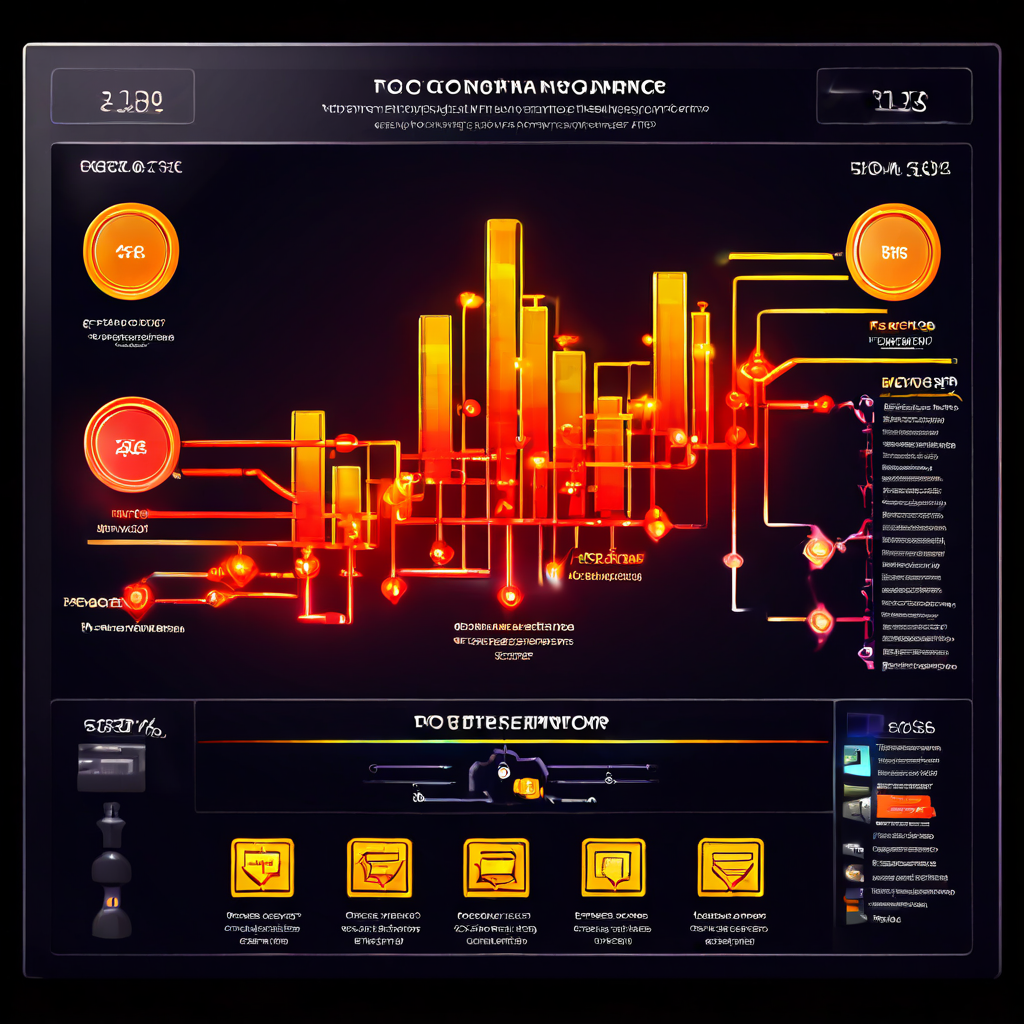 슬롯머신 프로모션 대시보드가 서버 API를 통해 연결되고, 계산된 수익 분배 결과가 재무 원장에 표시되는 데이터 흐름과 시스템 구조를 보여주는 플로우차트입니다.