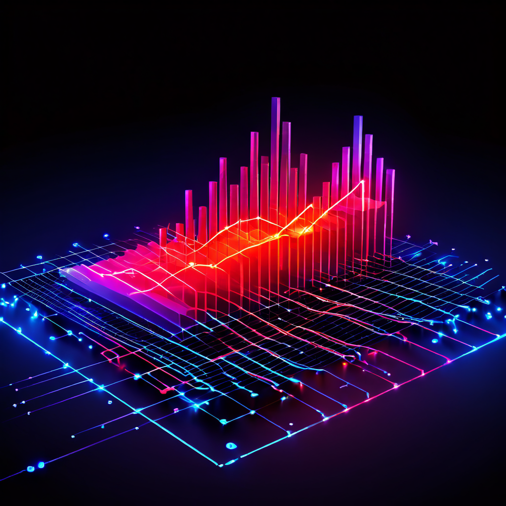 3D 인포그래픽으로 구현된 그래프에서 상승하는 세 가지 뚜렷한 선 패턴이 보상 빈도 인식의 차이를 시각화하며, 구간별로 빛나는 노드가 데이터 포인트를 강조합니다.