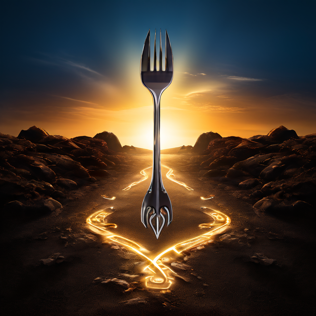 인생의 갈림길에서 부드럽고 따뜻한 길과 단단하고 차가운 길 중 하나를 선택해야 하는 상황을 상징적으로 표현한 이미지로, 각 길에는 서로 다른 길잡이 기호가 배치되어 있습니다.