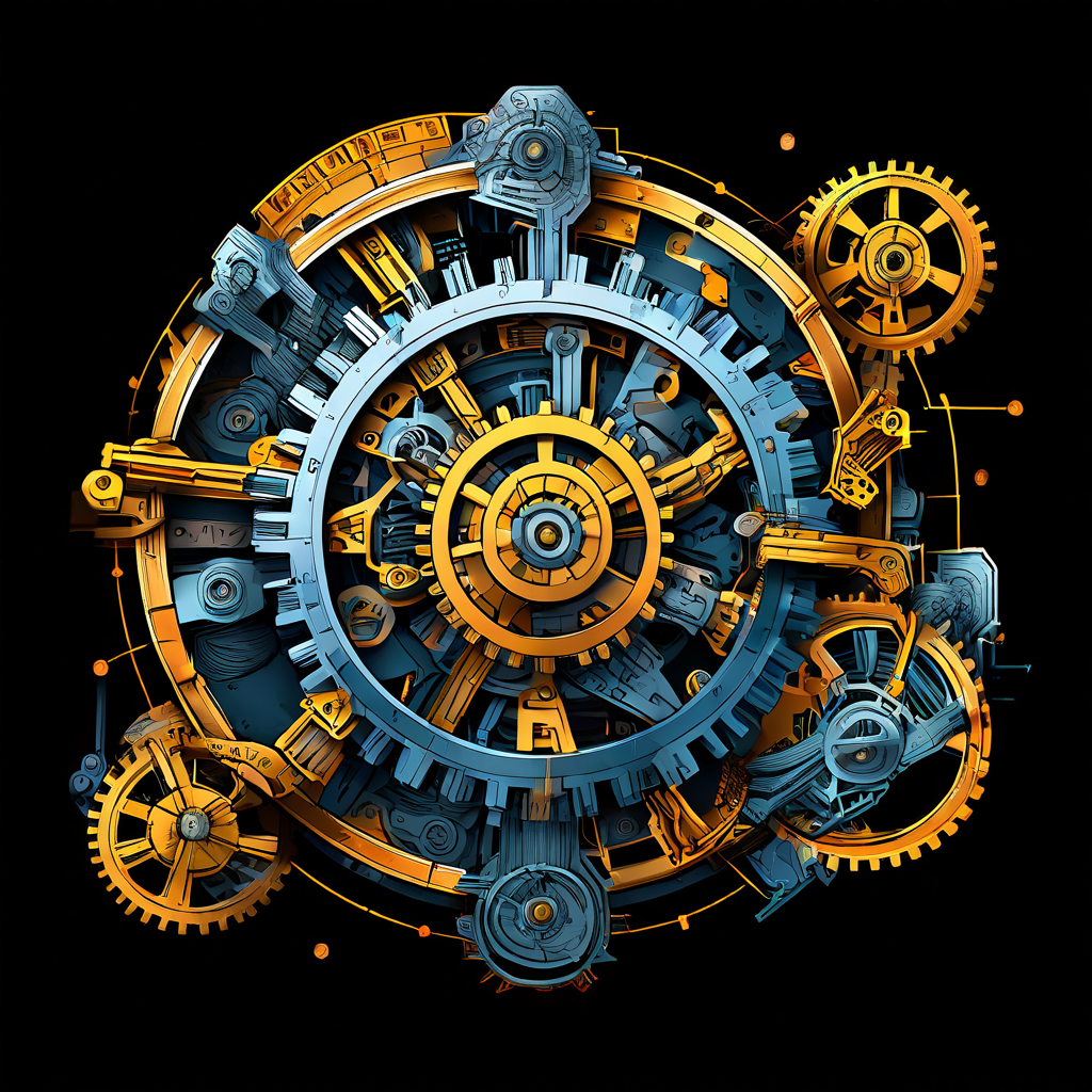 혼란스러운 금융 시스템과 질서 있는 금융 시스템 사이에서 기어가 매끄럽게 맞물리며, 배팅 마찰을 해소하는 애그리게이터의 핵심 전략을 보여주는 개념도입니다.