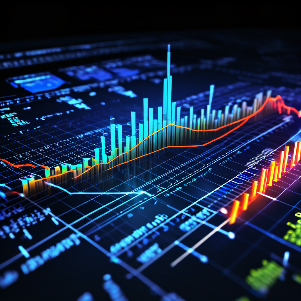 배팅 시장의 핵심 변동성을 강조하는 분석 자료로, 확대경과 화살표가 가리키는 거래량 급변동 구간과 추세선의 전환점을 상세히 보여주는 그래프 이미지입니다.