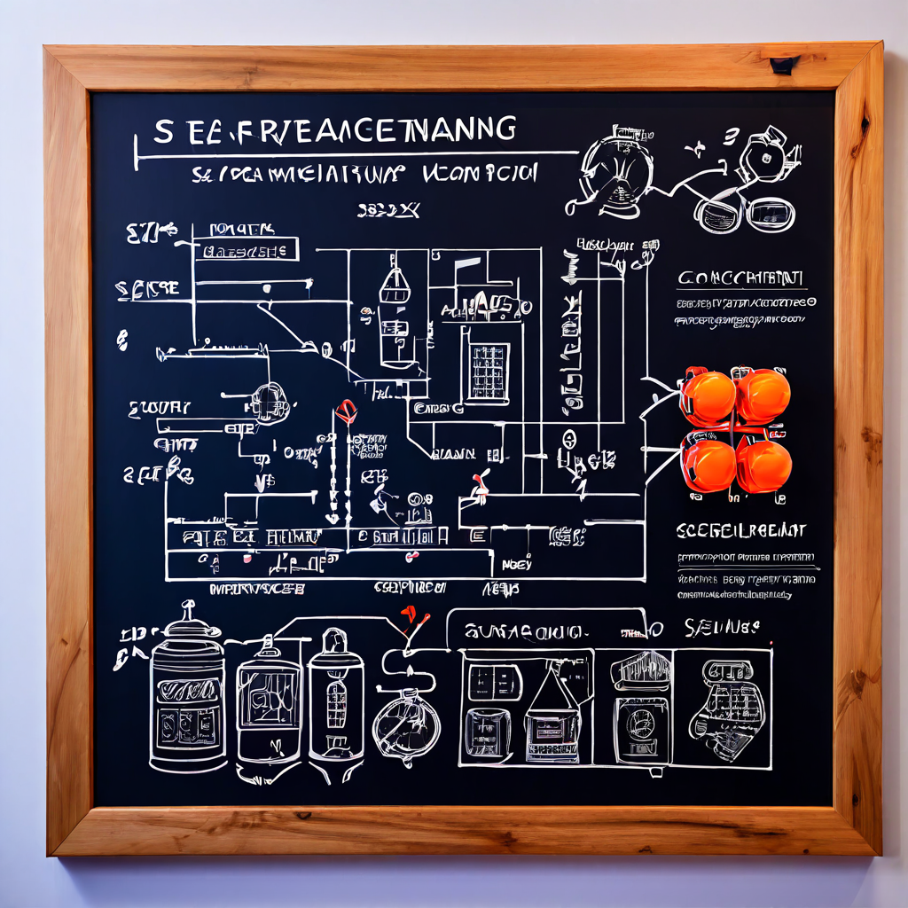 서비스 수준 협약(SLA)을 수학 공식 형태로 정의한 화이트보드 이미지로, 공식 안에 벤더 로고와 슬롯머신 기호가 통합되어 있습니다.