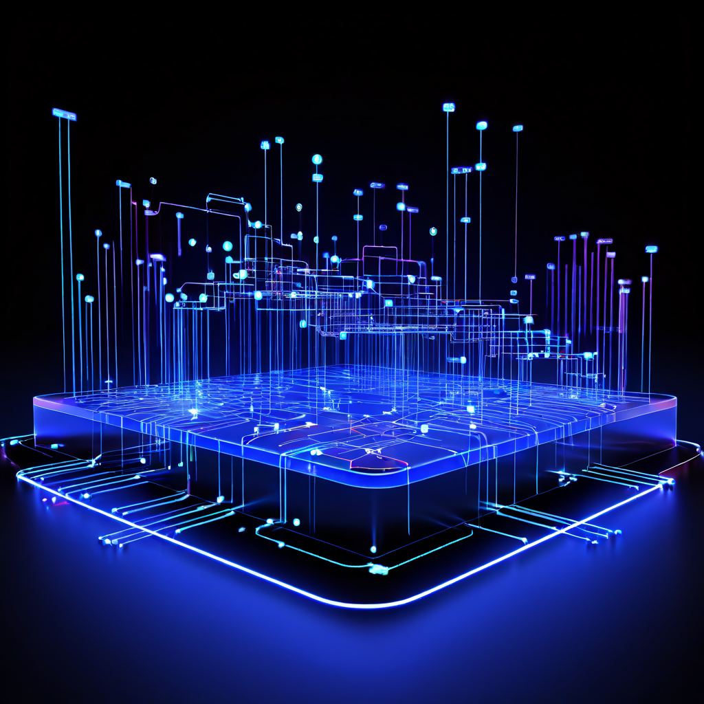 금융 데이터가 모델링 시스템으로 유입되어 배당금 예측 결과를 생성하는 3차원 데이터 흐름 다이어그램을 나타낸 이미지입니다.