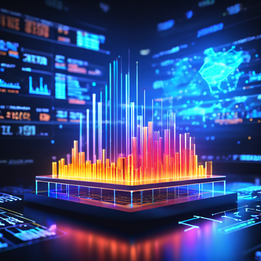 실시간으로 변동하는 데이터와 차트를 분석하며 배당 로직을 최적화하는 빛나는 데이터 코어의 핵심 연산 과정을 상징적으로 표현한 이미지입니다.