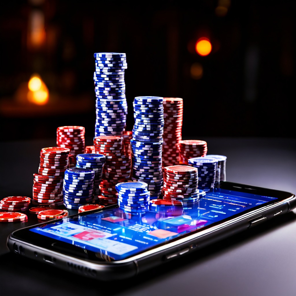 A documentary-style photograph captures a pair of hands holding a smartphone over a green casino felt table, with blurred baccarat
