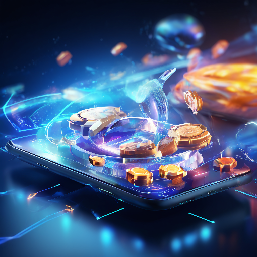 Futuristic digital interface showing layered data paths and secure service flow for mobile online casino session management.
