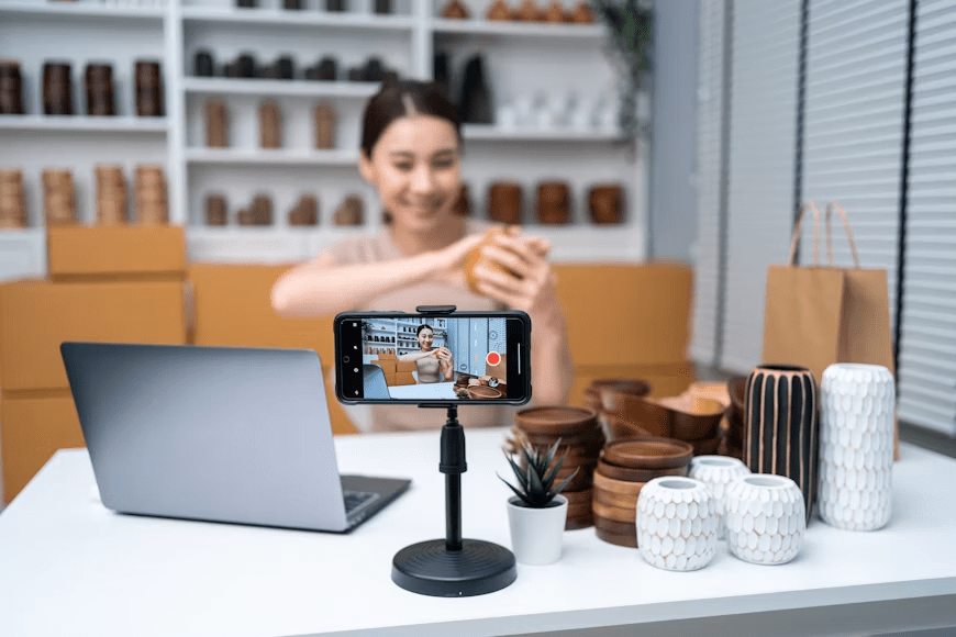 Content creator live streaming from a personal setup, illustrating why each collaboration VOD looks different.